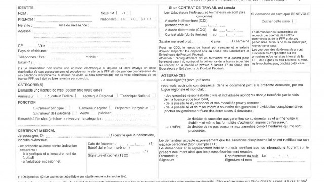 Dossier demande de licence educateur 2016-2017